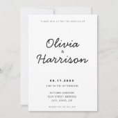 Minimalistische Schwarz-weiße Moderne in einer Hoc Einladung (Vorderseite)