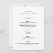 Minimalistische Schwarz-weiße Moderne in einer Hoc Einladung (Rückseite)