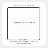 Minimalistische, Schwarz-weiße moderne Kerze Quadratischer Aufkleber (Vorderseite)