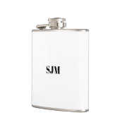 Minimalistische Schwarz-weiße Monogramm-Initialen Flachmann (Links)
