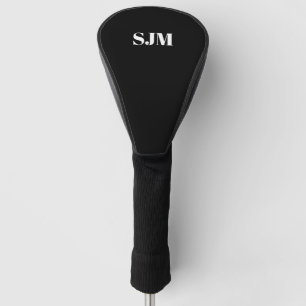 Minimalistische Schwarz-weiße Monogramm-Initialen Golf Headcover