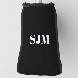 Minimalistische Schwarz-weiße Monogramm-Initialen Golf Headcover