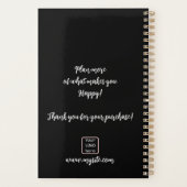 Minimalistische Schwarz-weiße Monogramm-Initialen  Planer (Rückseite)