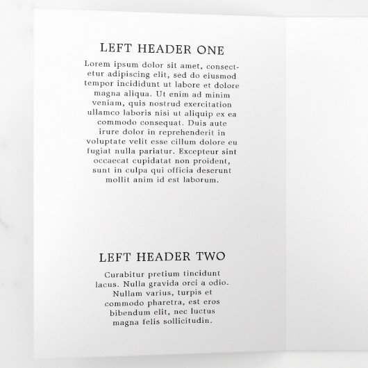 Minimalistische Schwarz-weiße Monogramm-Trifold-Br Dreifach Gefaltete Karte (Innen Erste Seite)