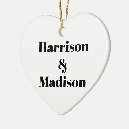 Minimalistische Schwarz-weiße Personennamen Keramik Ornament (Links)