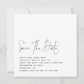 Minimalistische Schwarz-weiße QR-Hochzeit speicher Save The Date (Vorderseite)