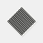 Minimalistische Schwarz-weiße Retro Polka Punkte Serviette (Ecke)