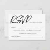 Minimalistische Schwarz-weiße RSVP-Karte RSVP Karte (Vorderseite)