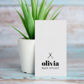 Minimalistische Schwarz-weiße Schere fett Friseuri Visitenkarte