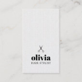 Minimalistische Schwarz-weiße Schere fett Friseuri Visitenkarte (Vorderseite)