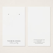Minimalistische Schwarz-weiße Schmuckkarte (Vorne & Hinten)