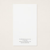 Minimalistische Schwarz-weiße Schmuckkarte (Rückseite)