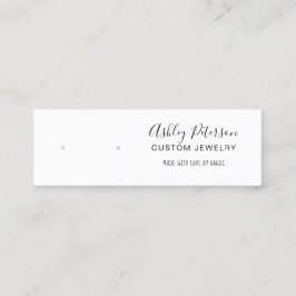 Minimalistische Schwarz-weiße SchmuckOhrmarkierung Mini Visitenkarte
