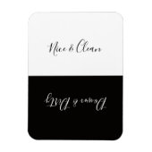 Minimalistische Schwarz-weiße, schmutzige Geschirr Magnet (Vertikal)