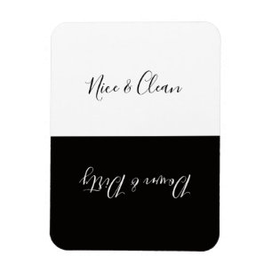 Minimalistische Schwarz-weiße, schmutzige Geschirr Magnet