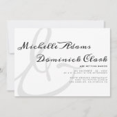 Minimalistische Schwarz-weiße Schriftzeichen und H Einladung (Vorderseite)