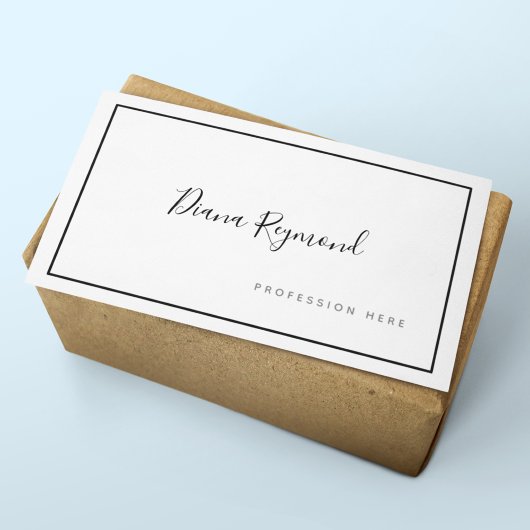 Minimalistische schwarz-weiße Signatur Visitenkarte