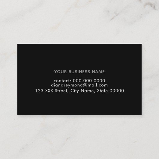Minimalistische schwarz-weiße Signatur Visitenkarte (Rückseite)