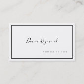 Minimalistische schwarz-weiße Signatur Visitenkarte (Vorderseite)