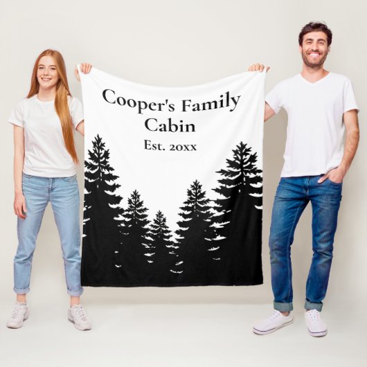 Minimalistische Schwarz-weiße Silhouette Fleecedecke (Beispiel)