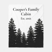 Minimalistische Schwarz-weiße Silhouette Fleecedecke (Vorderseite)