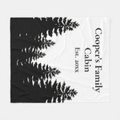 Minimalistische Schwarz-weiße Silhouette Fleecedecke (Vorderseite (Horizontal))