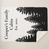 Minimalistische Schwarz-weiße Silhouette Sherpadecke (Vorderseite (Horizontal))