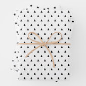 Minimalistische Schwarz-weiße Skandinavien Weihnac Geschenkpapier Set (Beispiel)