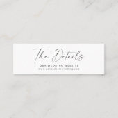 Minimalistische Schwarz-weiße Skriptwebkarte Mini Visitenkarte (Vorderseite)