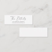 Minimalistische Schwarz-weiße Skriptwebkarte Mini Visitenkarte (Vorne/Hinten)