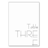 Minimalistische Schwarz-weiße spielerische Typogra Tischnummer (Rückseite)