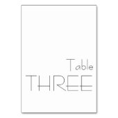 Minimalistische Schwarz-weiße spielerische Typogra Tischnummer (Vorderseite)