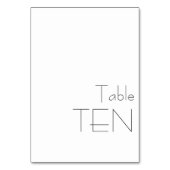 Minimalistische Schwarz-weiße spielerische Typogra Tischnummer (Vorderseite)