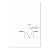 Minimalistische Schwarz-weiße spielerische Typogra Tischnummer (Vorderseite)