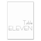 Minimalistische Schwarz-weiße spielerische Typogra Tischnummer (Rückseite)