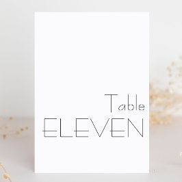 Minimalistische Schwarz-weiße spielerische Typogra Tischnummer