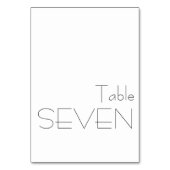 Minimalistische Schwarz-weiße spielerische Typogra Tischnummer (Rückseite)
