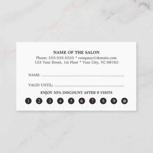 Minimalistische Schwarz-weiße Streifen Treuekarte (Rückseite)