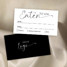 Minimalistische Schwarz-weiße Teilnahme am Gewinns Platzkarte