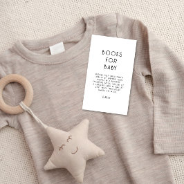 Minimalistische Schwarz-weiße Textbücher für Babyd Begleitkarte