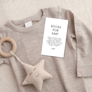 Minimalistische Schwarz-weiße Textbücher für Babyd Begleitkarte
