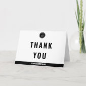 Minimalistische Schwarz-weiße Typografie Einfach Dankeskarte (Vorderseite)