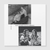 Minimalistische Schwarz-weiße Typografie Foto Weih Magnetkarte (Vorderseite)