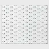 Minimalistische schwarz-weiße typografische Verpac Geschenkpapier (Flach)