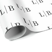 Minimalistische schwarz-weiße typografische Verpac Geschenkpapier (Rolleneckpunkt)