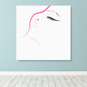 Minimalistische Schwarz-weiße und rosa weibliche A Leinwanddruck (Insitu (Holzboden))