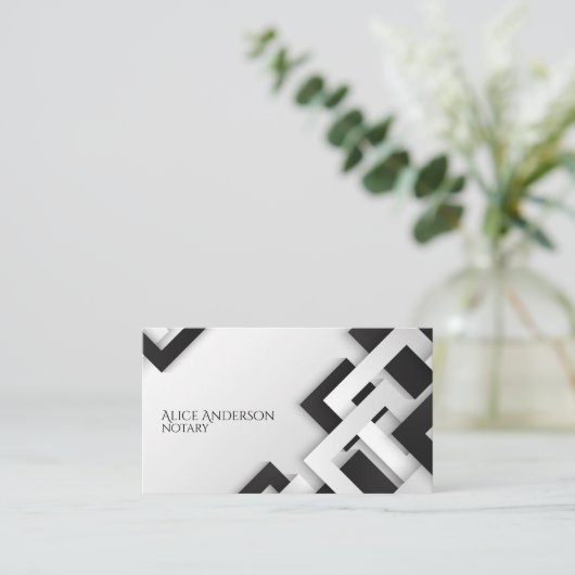 Minimalistische Schwarz-weiße Visitenkarte (Stehend Vorderseite)