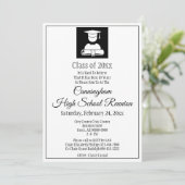 Minimalistische Schwarz-weiße Wiedersehen Einladung (Stehend Vorderseite)