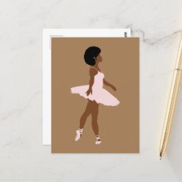 Minimalistische schwarze Ballerina afhaarige Abbil Postkarte