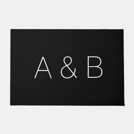 Minimalistische, schwarze, benutzerdefinierte Mono Fußmatte (Vorderseite)
